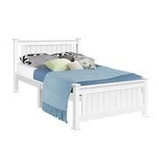 darrahopens Furniture > Bedroom King Single Wooden Bed Frame - White