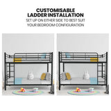Darrahopens Furniture > Bedroom Kingston Slumber 2in1 King Single Metal Bunk Bed Frame, with Modular Design, Dark Matte Grey