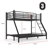 Darrahopens Furniture > Bedroom Kingston Slumber Metal Single over Double Bunk Bed Frame, Dark Matte Grey