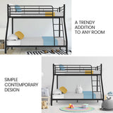 Darrahopens Furniture > Bedroom Kingston Slumber Metal Single over Double Bunk Bed Frame, Dark Matte Grey