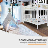 Darrahopens Furniture > Bedroom Kingston Slumber Wooden Kids Bunk Bed Frame, with Modular Design that can convert to 2 Single, White
