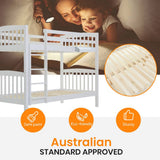 Darrahopens Furniture > Bedroom Kingston Slumber Wooden Kids Bunk Bed Frame, with Modular Design that can convert to 2 Single, White