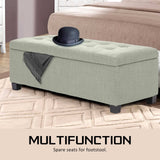 darrahopens Furniture > Bedroom La Bella 102cm Light Green Storage Ottoman Stool Fabric