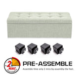 darrahopens Furniture > Bedroom La Bella 102cm Light Green Storage Ottoman Stool Fabric
