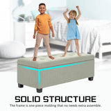 darrahopens Furniture > Bedroom La Bella 102cm Light Green Storage Ottoman Stool Fabric
