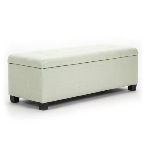 darrahopens Furniture > Bedroom La Bella 102cm Light Green Storage Ottoman Stool Fabric