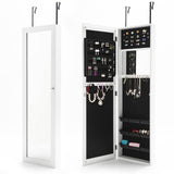 darrahopens Furniture > Bedroom La Bella 120cm White Wall Mount Mirror Jewellery Cabinet Storage Organiser Wallis