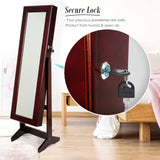 darrahopens Furniture > Bedroom La Bella 146cm Walnut Mirror Jewellery Cabinet Storage Organiser LUVO