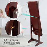 darrahopens Furniture > Bedroom La Bella 146cm Walnut Mirror Jewellery Cabinet Storage Organiser LUVO
