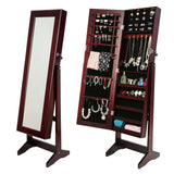 darrahopens Furniture > Bedroom La Bella 146cm Walnut Mirror Jewellery Cabinet Storage Organiser LUVO