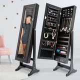 darrahopens Furniture > Bedroom La Bella Black Mirror Jewellery Cabinet LOWE 146cm Organiser 2 Drawers