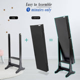 darrahopens Furniture > Bedroom La Bella Black Mirror Jewellery Cabinet LOWE 146cm Organiser 2 Drawers