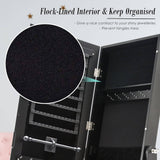 darrahopens Furniture > Bedroom La Bella Black Mirror Jewellery Cabinet LOWE 146cm Organiser 2 Drawers