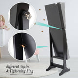 darrahopens Furniture > Bedroom La Bella Black Mirror Jewellery Cabinet LOWE 146cm Organiser 2 Drawers