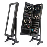 darrahopens Furniture > Bedroom La Bella Black Mirror Jewellery Cabinet LOWE 146cm Organiser 2 Drawers