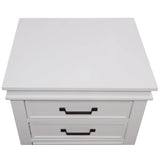 Darrahopens Furniture > Bedroom Lily Set of 2 Bedside Tables 3 Drawers Storage Cabinet Nightstand - White