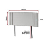 darrahopens Furniture > Bedroom Linen Fabric Double Bed Deluxe Headboard Bedhead - Beige