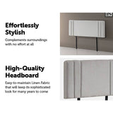 darrahopens Furniture > Bedroom Linen Fabric Double Bed Deluxe Headboard Bedhead - Beige
