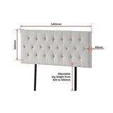 darrahopens Furniture > Bedroom Linen Fabric Double Bed Deluxe Headboard Bedhead - Beige