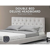darrahopens Furniture > Bedroom Linen Fabric Double Bed Deluxe Headboard Bedhead - Beige