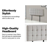 darrahopens Furniture > Bedroom Linen Fabric Double Bed Deluxe Headboard Bedhead - Beige
