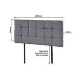 darrahopens Furniture > Bedroom Linen Fabric Double Bed Deluxe Headboard Bedhead - Grey