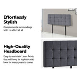 darrahopens Furniture > Bedroom Linen Fabric Double Bed Deluxe Headboard Bedhead - Grey