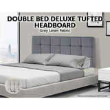 darrahopens Furniture > Bedroom Linen Fabric Double Bed Deluxe Headboard Bedhead - Grey