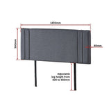 darrahopens Furniture > Bedroom Linen Fabric Double Bed Deluxe Headboard Bedhead - Grey