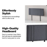 darrahopens Furniture > Bedroom Linen Fabric Double Bed Deluxe Headboard Bedhead - Grey