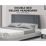 darrahopens Furniture > Bedroom Linen Fabric Double Bed Deluxe Headboard Bedhead - Grey