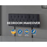 darrahopens Furniture > Bedroom Linen Fabric Double Bed Deluxe Headboard Bedhead - Grey