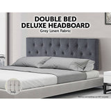darrahopens Furniture > Bedroom Linen Fabric Double Bed Deluxe Headboard Bedhead - Grey
