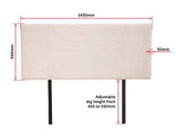 darrahopens Furniture > Bedroom Linen Fabric Double Bed Headboard Bedhead - Beige