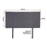 darrahopens Furniture > Bedroom Linen Fabric Double Bed Headboard Bedhead - Grey