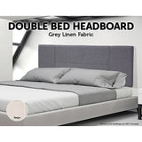 darrahopens Furniture > Bedroom Linen Fabric Double Bed Headboard Bedhead - Grey