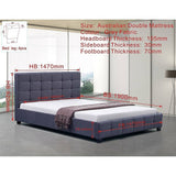 darrahopens Furniture > Bedroom Linen Fabric Double Deluxe Bed Frame Grey