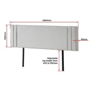 darrahopens Furniture > Bedroom Linen Fabric King Bed Deluxe Headboard Bedhead - Beige