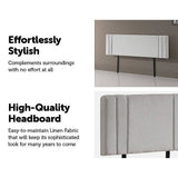 darrahopens Furniture > Bedroom Linen Fabric King Bed Deluxe Headboard Bedhead - Beige