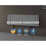 darrahopens Furniture > Bedroom Linen Fabric King Bed Deluxe Headboard Bedhead - Beige