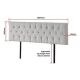 darrahopens Furniture > Bedroom Linen Fabric King Bed Deluxe Headboard Bedhead - Beige