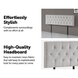 darrahopens Furniture > Bedroom Linen Fabric King Bed Deluxe Headboard Bedhead - Beige