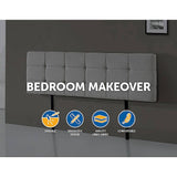 darrahopens Furniture > Bedroom Linen Fabric King Bed Deluxe Headboard Bedhead - Beige