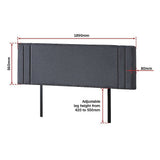 darrahopens Furniture > Bedroom Linen Fabric King Bed Deluxe Headboard Bedhead - Grey
