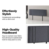 darrahopens Furniture > Bedroom Linen Fabric King Bed Deluxe Headboard Bedhead - Grey