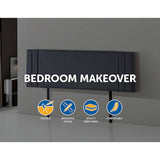 darrahopens Furniture > Bedroom Linen Fabric King Bed Deluxe Headboard Bedhead - Grey