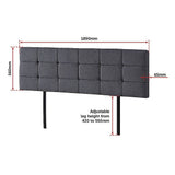 darrahopens Furniture > Bedroom Linen Fabric King Bed Deluxe Headboard Bedhead - Grey