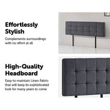 darrahopens Furniture > Bedroom Linen Fabric King Bed Deluxe Headboard Bedhead - Grey