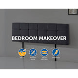 darrahopens Furniture > Bedroom Linen Fabric King Bed Deluxe Headboard Bedhead - Grey