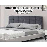 darrahopens Furniture > Bedroom Linen Fabric King Bed Deluxe Headboard Bedhead - Grey